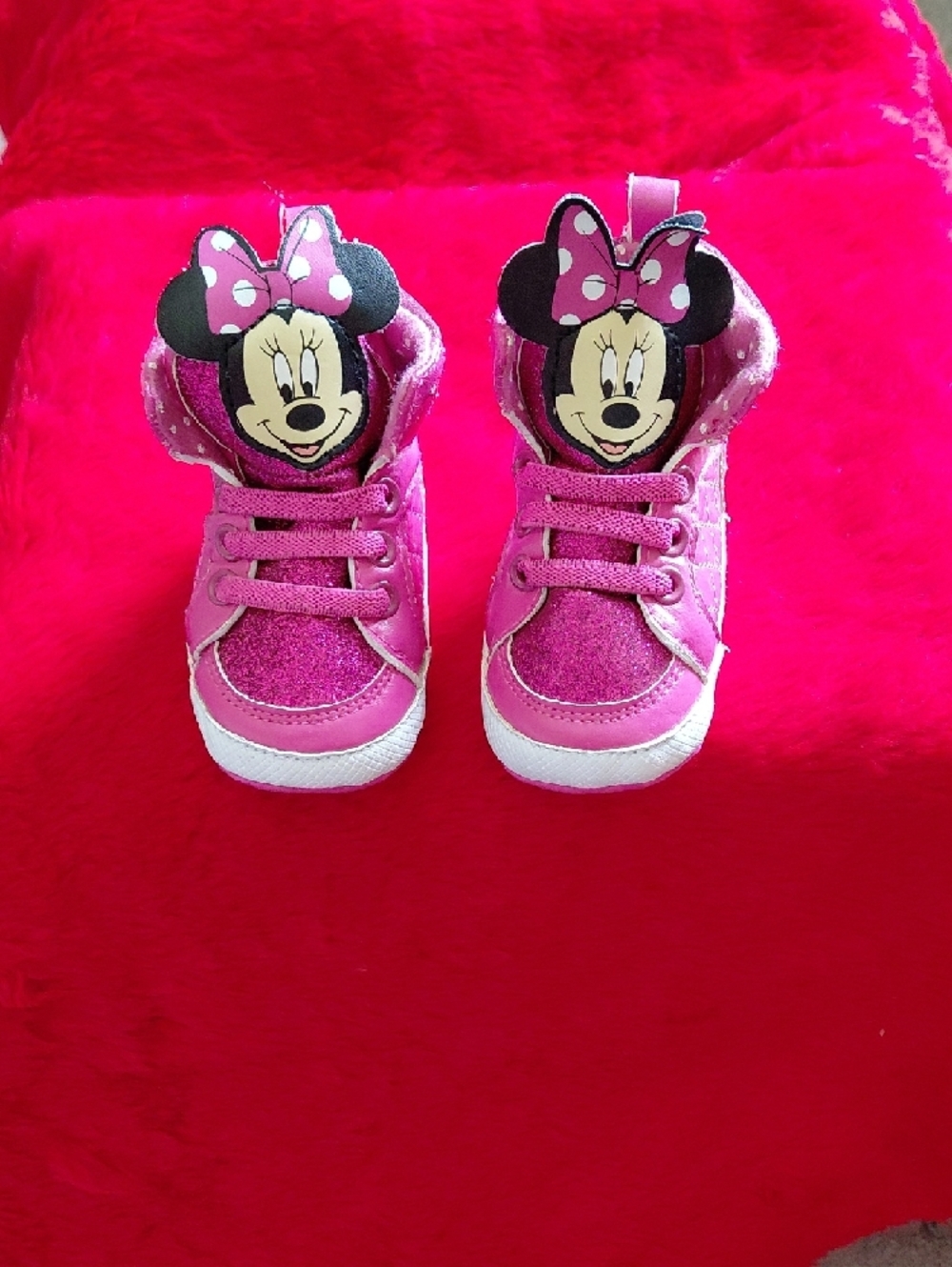Disney Pink Minnie Mouse Baby Walker Shoes